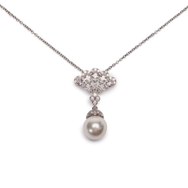 Cubic Zirconia vintage bridal necklace: Crystal pendant necklace