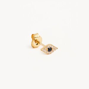 14k Solid Gold Evil Eye Earring