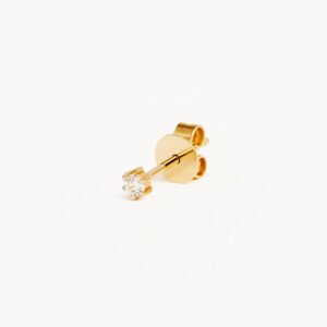 14k Solid Gold Sweet Droplet Diamond Earring